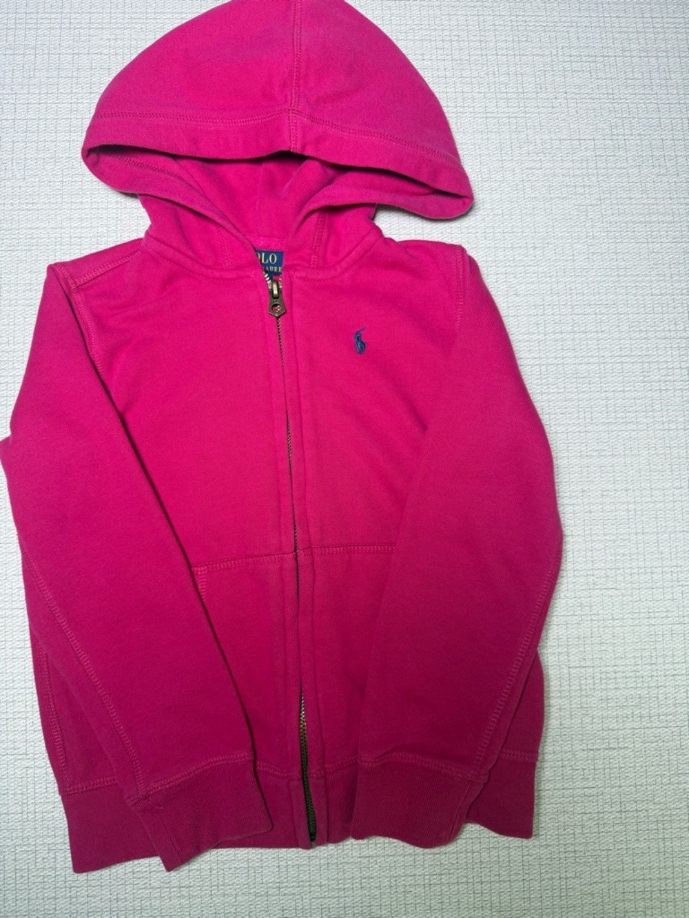 Polo by Ralph Lauren Fuchsia Hooded Zip-Up Sweatshirt with Embroidered Pony